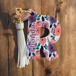 Custom Personalized Jumbo Doodle Letter Keychain