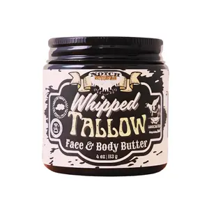 Organic Face and Body Butter– Unscented 100% Grass-Fed, Grass Finished Tallow Balm with Golden Jojoba, Shea Butter, Aloe Vera, Manuka Honey & Arrowroot – Dry Skin, Rough Hands, Eczema, Psoriasis, Ichthyosis– 4 oz, Hydrating