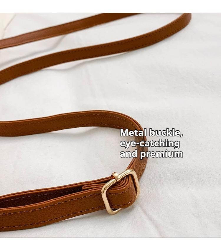 Lace-trimmed crossbody cotton woven bag, openwork straw shoulder bag, vacation-style beach bag, versatile women's bag.