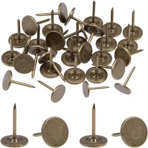 100pcs 7/16 Inch Bronze Decorative Upholstery Thumb Tacks for Wall Wood Sofa Door Jewelry Box