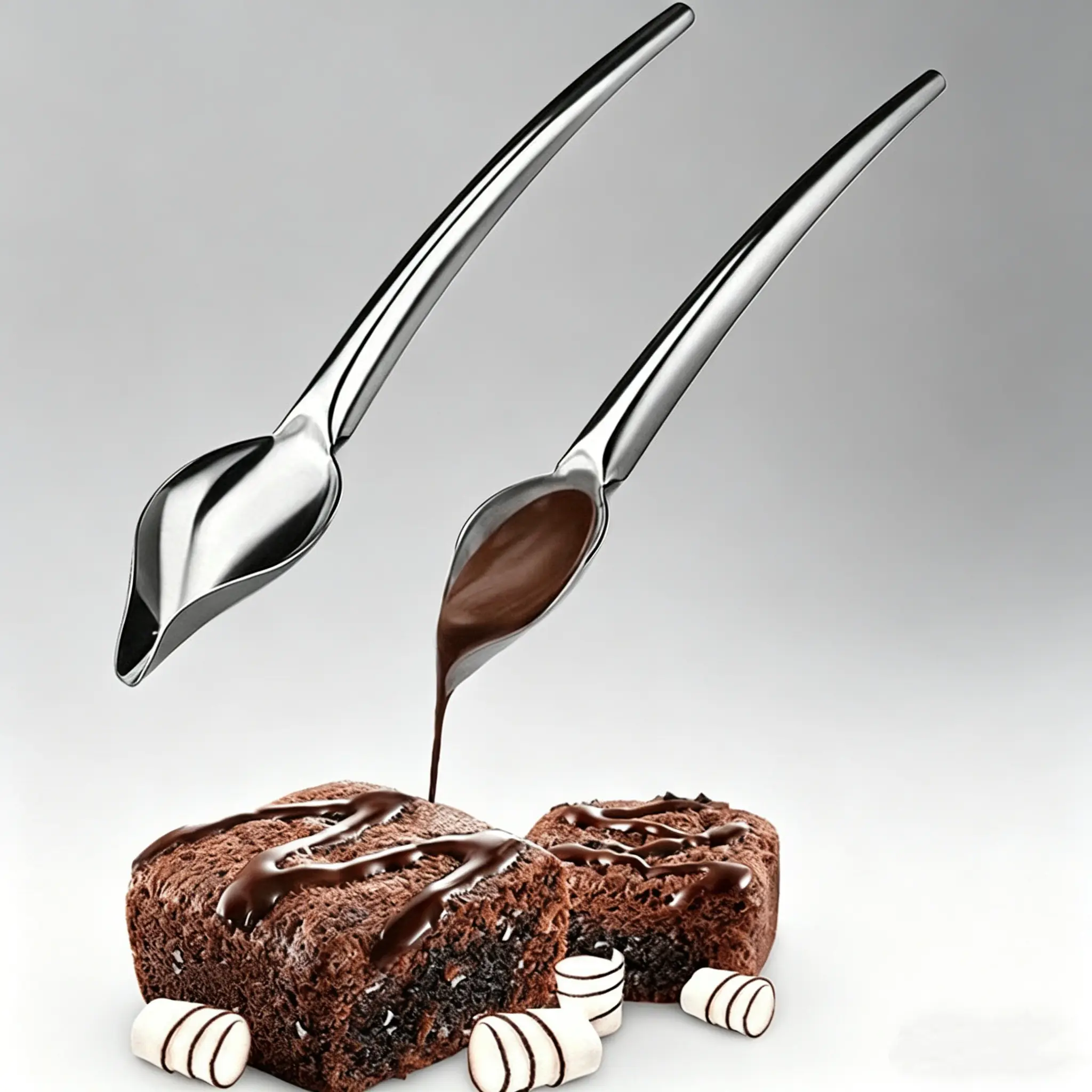 1-Piece (1pcs) Stainless Steel Chocolate Spoon - Elegant Metal Finish Kitchen Utensil, Durable Baking Tool, Easy-to-Clean Design, Ideal for Decorating Cakes & Chocolate Mixing