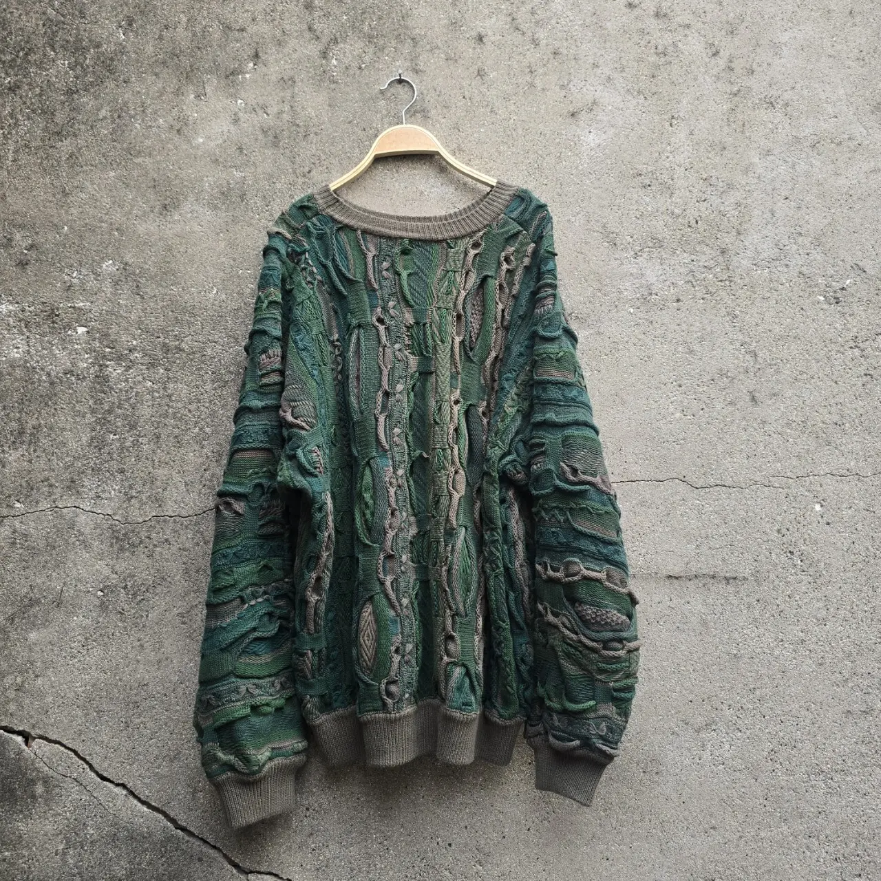 Kapital vintage Hirata and Hongfeng Heavy Industry bitter melon pattern jacquard three-dimensional wave retro pullover sweater
