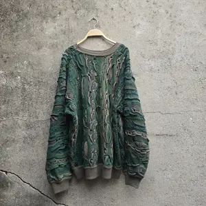 Kapital vintage Hirata and Hongfeng Heavy Industry bitter melon pattern jacquard three-dimensional wave retro pullover sweater