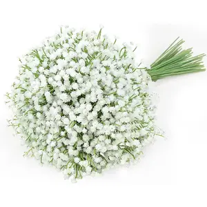 6 PCS Babys Breath Artificial Flowers Fake Babys Breath Flowers Artificial Bulk White Gypsophila Bouquets Real Touch Faux Flowers for Wedding Floral Arrangement Party Home Decoration