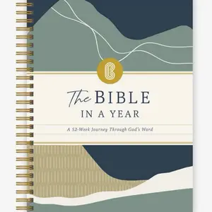 Bible In a Year - A 52 Week Journey Through God's Word - Spiral Bound with Mountain Design Biblical