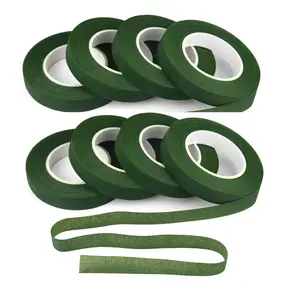 8 Rolls 1/2" Wide Dark Green Floral Tapes for Bouquet Stem Wrapping and Floral Crafts,Wedding Bouquet Diy Scrapbooking Flower Arrangement halloween decor, Valentine's Day gift