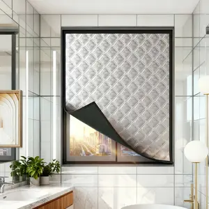 Graphene Insulated Winter Windproof Easy Install Curtain, Bathroom Window No-Drill Frost Protection Seal, Thick Thermal Film with Velcro Side