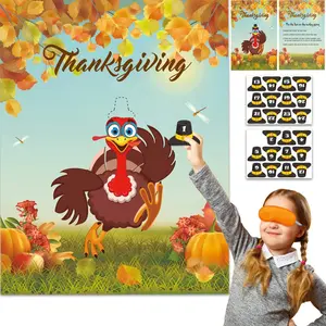 Pin The Hat  The Turkey Thanksgiving Party  Thanksgiving  Festive Fall Party for  Thanksgiving Turkey Pin  with  Stickers Turkey Party Supplies Activities