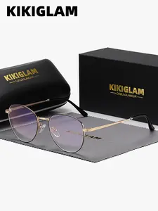 Unisex Fashion Metal Oval Full-frame Glasses, High Definition Anti-blue Light Glasses, Fashion Eyewear for Daily Wear