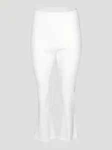 Leo Crop Flare Pant in White Denim