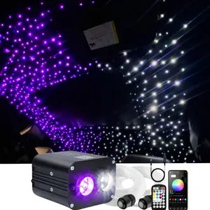 Dual Color Starlight Headliner Kit with Twinkle, RGBW LED Fiber Optic Lights by App Control , 16 Million Color Mode , Starlight On Roof of Car Girly Car Accessories, Starlight Headliner Kit for Ford Mustang Stuff , Starlightcarroof