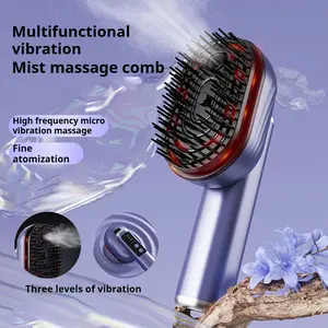 USB- Scalp Massager Gun/Comb-like Device with Oil Applicator Compatibility - 3-Speed Vibrating Head Massager, Portable Hair Care Device