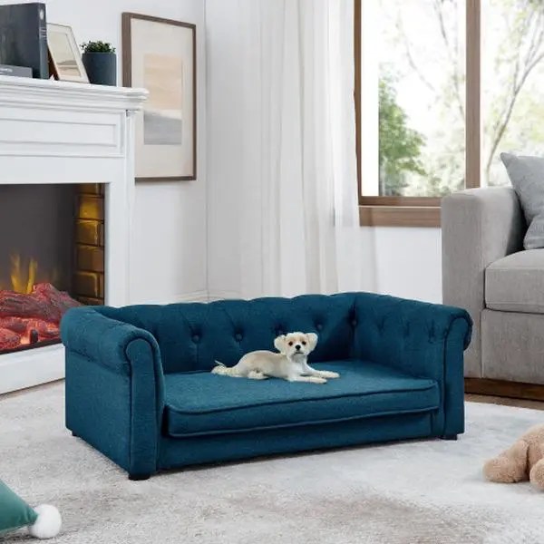 Niccae Design Home pet sofa, dark grey medium for dog sofa, elevated and durable, comfortable and elegant Niccae Design Home pet sofa, dark grey medium for dog sofa, elevated and durable, comfortable and elegant