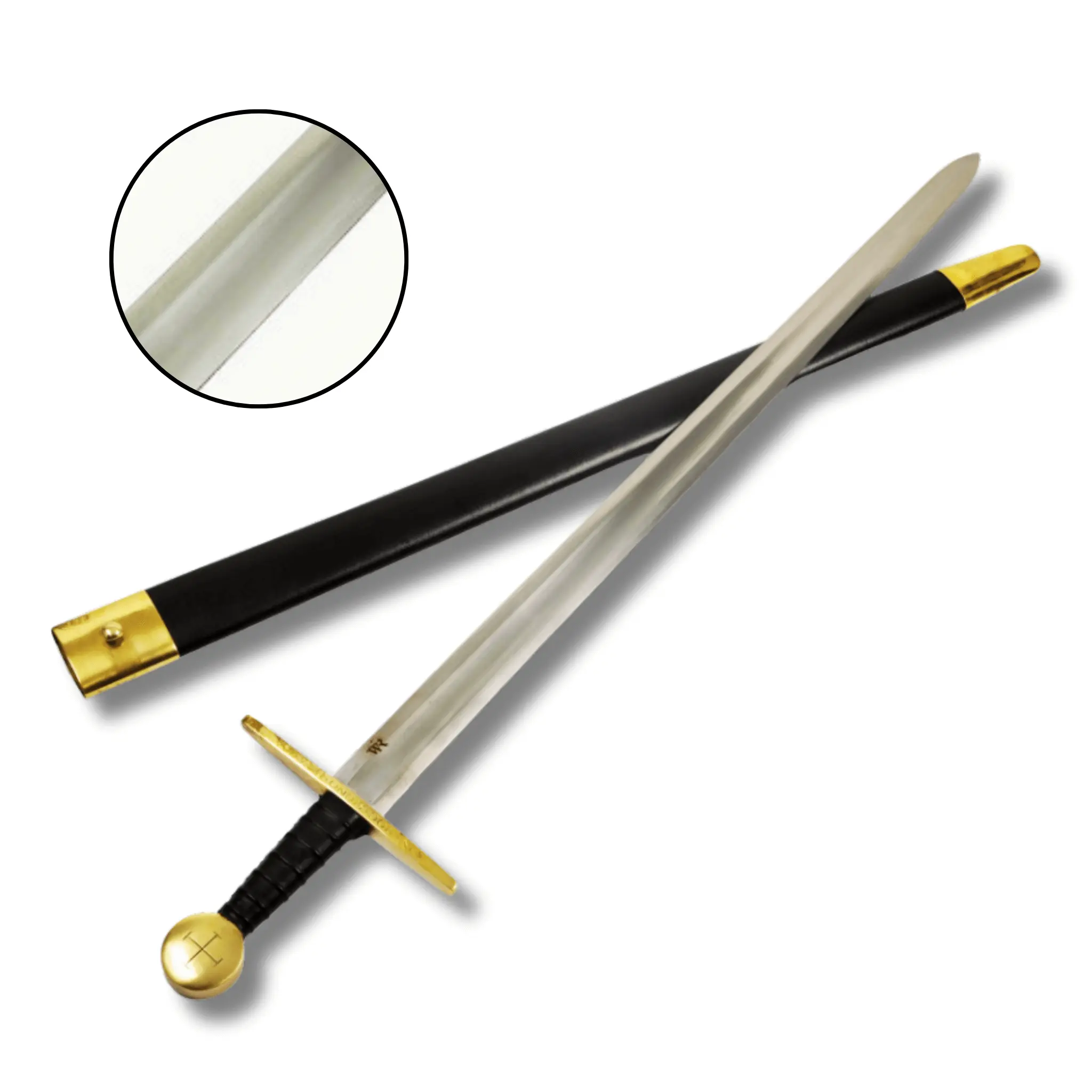 10th Century Brass‑Hilted Crusader Sword Decorative Replica  Handcrafted Display Longsword