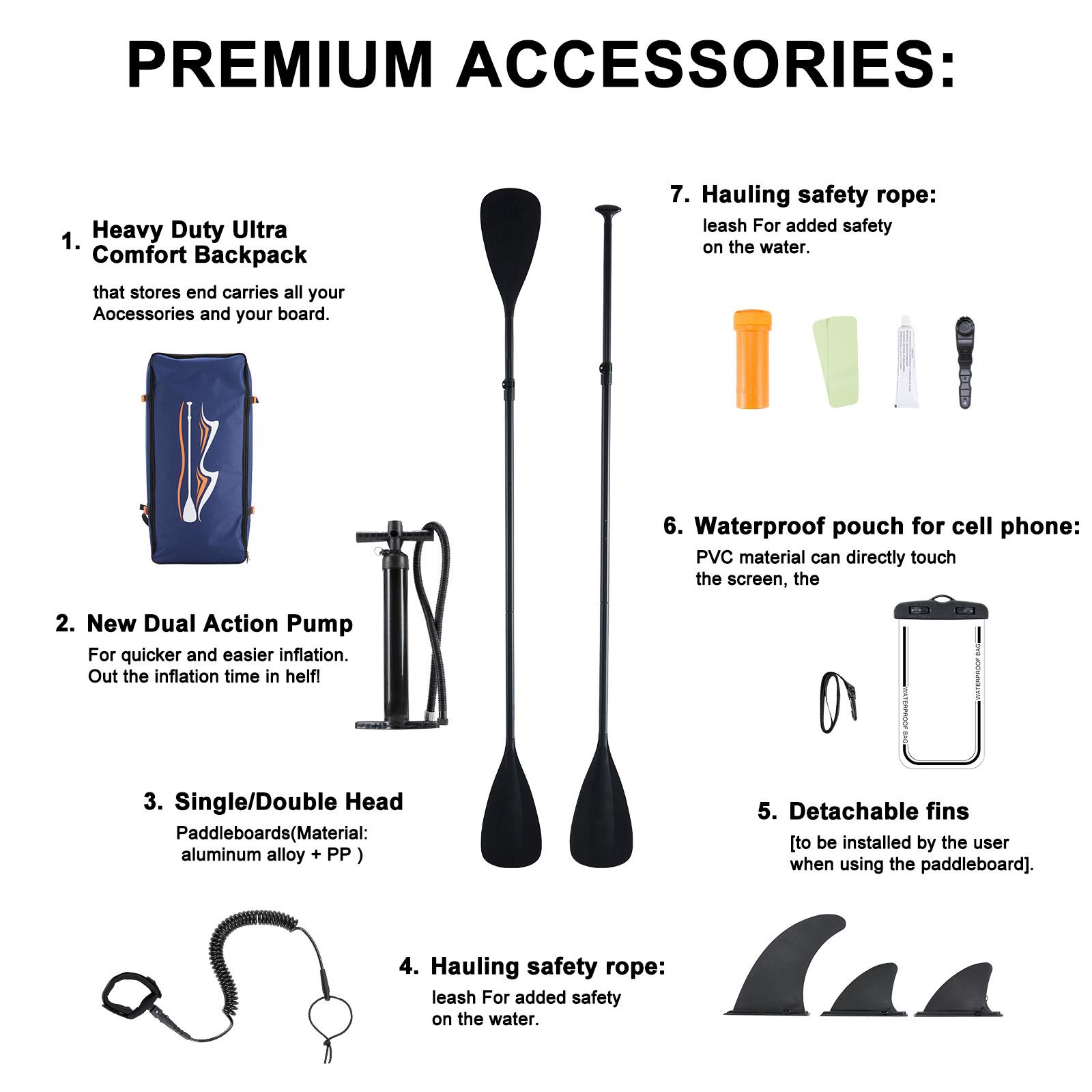 Inflatable Stand Up Paddle Board with SUP Accessories, Anti-Slip EVA Deck, 10’6’’ Inflatable Paddle Boards for Adults & Youth of All Skill Levels Inflatable Stand Up Paddle Boards 10 ft 5 in with Premium SUP Paddle Board Accessories