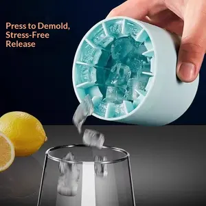 Quick Freeze Silicone Ice Cube Tray, Round Tube Ice Maker Mold, Easy Release Hand Press Ice Tray, Home Use Crushed Ice Molds