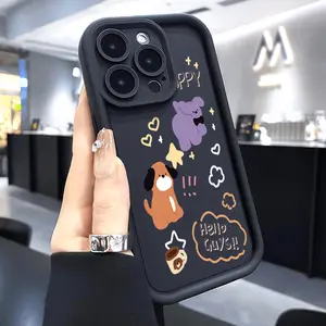 Phone case for iPhone 16 Pro Max 15 Plus 14 13 12 11 XR XS Doodle elephant Advanced fashion gift Full Body Protection Shockproof Soft Silicone Cover