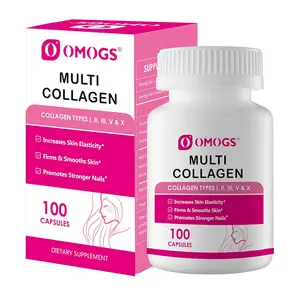 Collagen Peptides Capsules - Naturally Sourced Hydrolyzed Collagen with Prebiotics & Cranberry Extract - Supports Hair Skin Nails Joints Digestive & Immune Health - Non-GMO - 100 Capsules