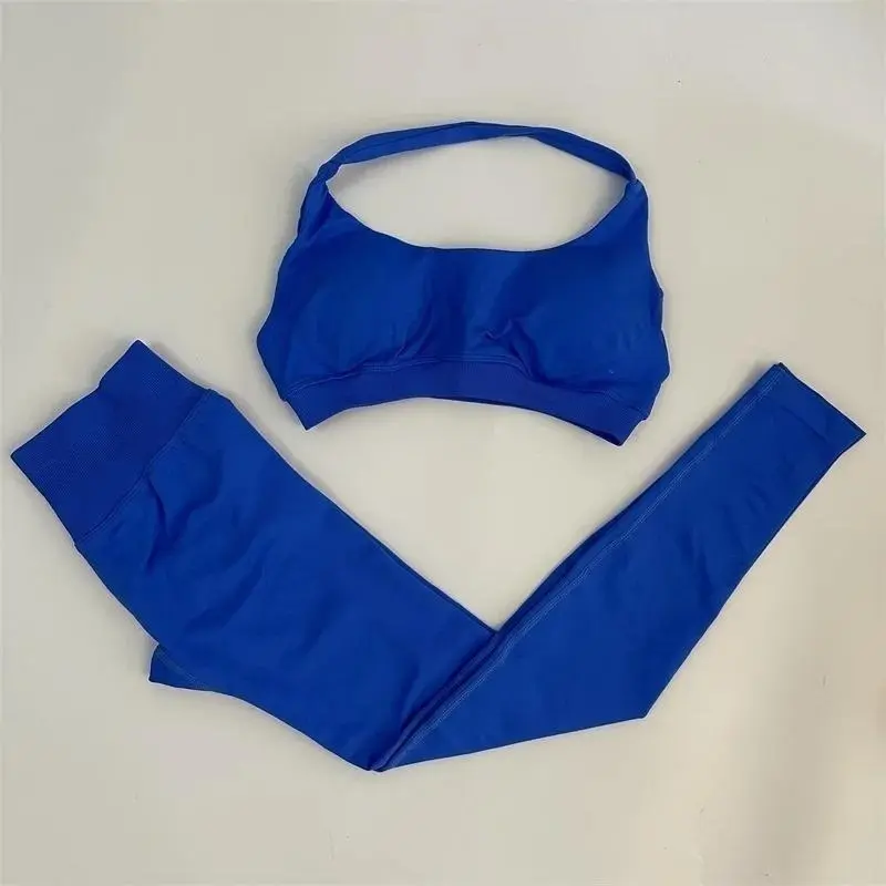 Df Impact Sports Bra & Leggings Set for Women – Seamless Medium-Support Bra and High-Waisted Squat-Proof Workout Tights with Ribbed Waistband
