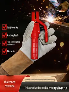 Purely Handcrafted Cowhide Welding Gloves — Heat-Resistant Protective Gloves for Welders and Safety Gloves for Construction Work