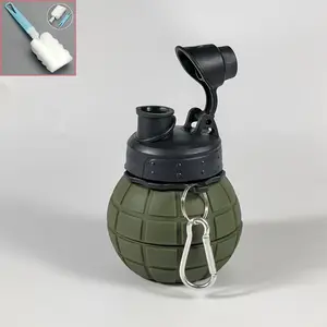 Creative Grenade-Shaped Silicone Foldable Water Cup, Portable 600ML Large Capacity, Ideal for Sports, Outdoor Hiking, Travel, Cycling