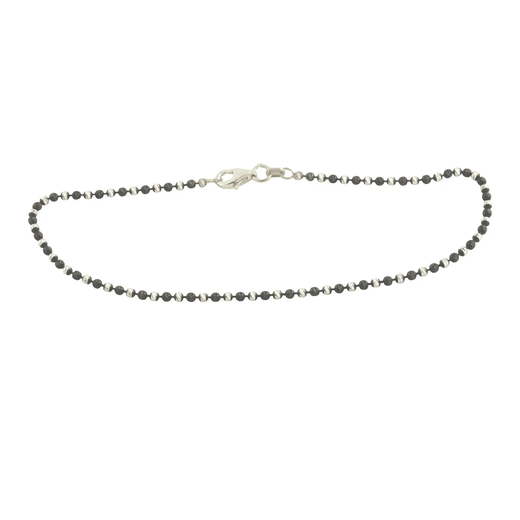 Two-Tone Sterling & Blackened Chain Bracelet & Anklet