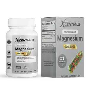 Xcentials Magnesium Glycinate Natural Sleep Aid 275mg 30 Servings Vegan Gluten-Free US Attribute Healthcare Muscle