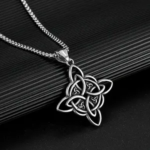 Celtic Knot Necklace Goddess Hecate Symbol Amulet Accessory Cross Knot Design for Men and Women Celtic Knot Necklace Goddess Hecate Symbol Amulet Accessory Cross Knot Design for Men and Women