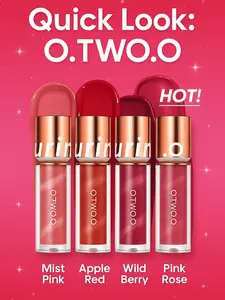 O.TWO.O Hyaluronic Acid Infused Liquid Lipstick - Moisturizing, Waterproof, Smudge-Proof, Highly Pigmented Gloss Lipgloss Matte Makeup Lip Stain Soft Matte Lipstick Rich Pigment Moisturize Lip Treatment #05 Apple Red