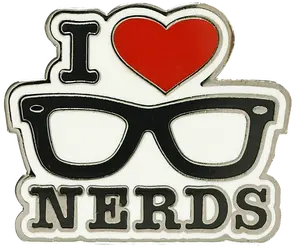 I Love Nerds Enamel Pin
