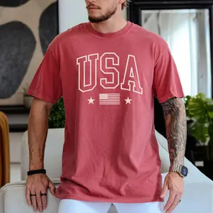 Men's USA Comfort Colors Shirt, 4th of July Tee, Fourth of July Shirt, Big USA Tshirt, Men's American Flag Shirt, Patriotic Shirt, Unisex