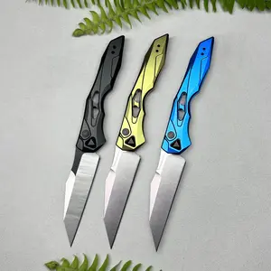 EDC Pocket Knife CPM154 Wharncliffe Blade Blue Aluminum Handle