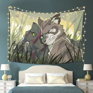 Warriors Cats Series Polyester Print Tapestry, Home Wall Decor for Bedside & Living Room, Ideal Gift for Christmas & Birthdays