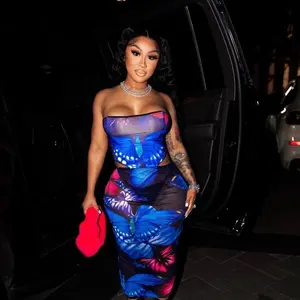 Butterfly shoulderless skirt set Comfortable Womenswear Fashion Outfit