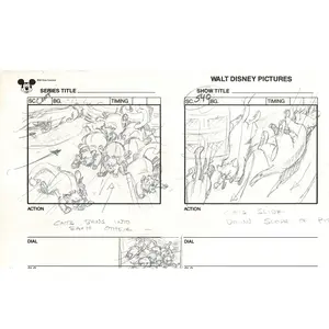 Chip n Dale Rescue Rangers Original Production Animation Storyboard Walt Disney FIRST EPISODE 1988 A151