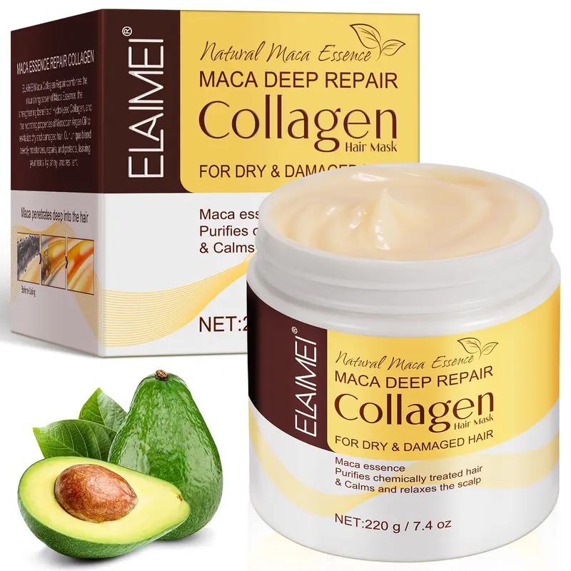 Collagen Hair Cream, Deep Repair Conditioning Argan Oil Hair Mask Essence, Suitable for All Hair Types, Hydrating and Long-Lasting Shine