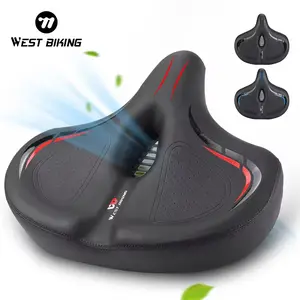 WEST BIKING PU Leather Widen Soft Butt Bicycle Cushion High Elastic Leisure Comfortable Mountain Bike Saddle Mtb Seat Bike Accessories