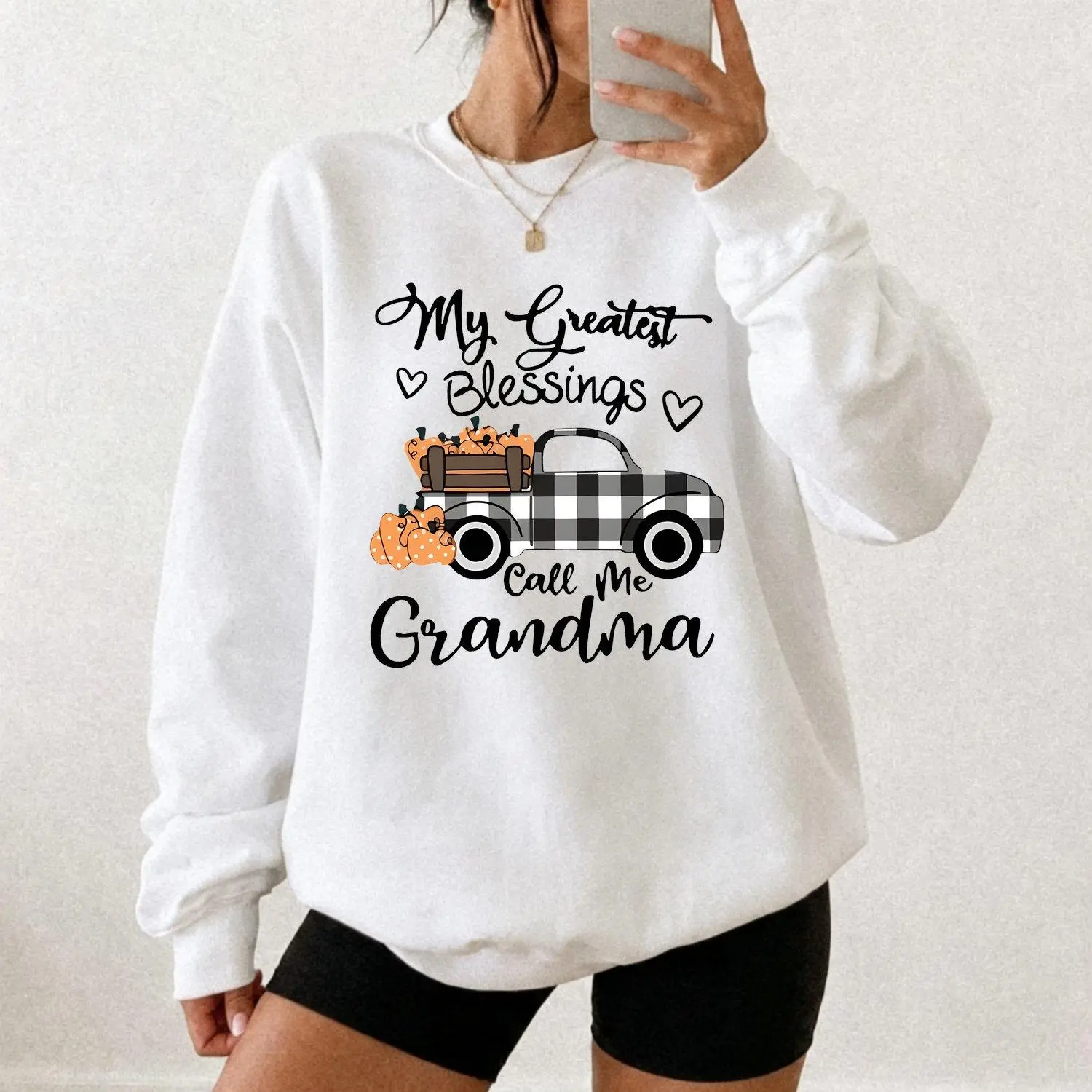 Plus Size Womens Sports Sweatshirt Hoodie Letter Car Carrying Pumpkin Plus Size Round Neck Casual Athletic Top