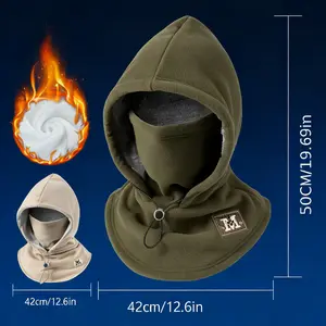 Autumn Winter Flannel One-Piece Mask Hat - Outdoor Cycling Windproof Cold-Proof Neck Gaiter