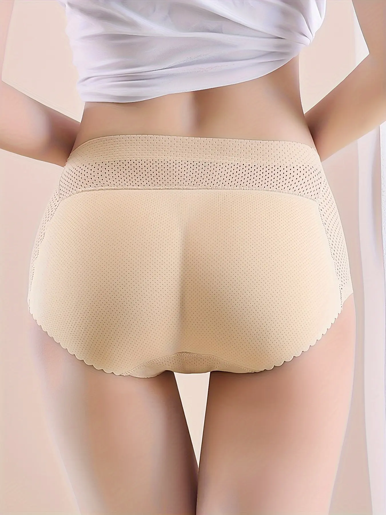 JUQDNX Women's High Waist Shaper Panties, Sexy Seamless Butt Lifter with Built-in Hip Pads for Tummy Control, Ideal for Wedding Dresses