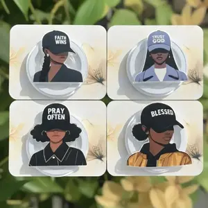 Black Girl Magnetic Phone Grip Set, Faith-Based Kindle Accessories, Christian Planner Bookish Gift For Women Who Love To Read