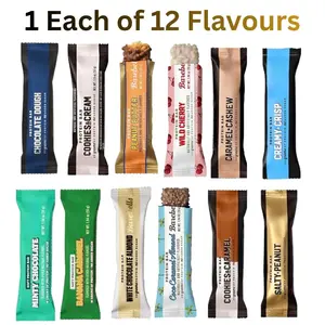 BareBells Protein Bars - Protein Snacks for On-the-Go Balanced Diet Snacks  - 1 Each of 12 Assorted Flavours - FS