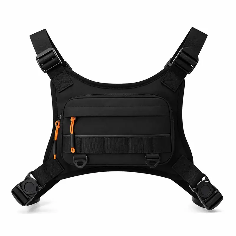 1pc Men's Chest Bag, Motorcycle, Bicycle Riding Bag, Outdoor Sports Training Fitness Chest Bag, Lure Fly Fishing Bag, Wilderness Exploration, Camping Personal Item Storage Bag, Lightweight Outdoor Bag