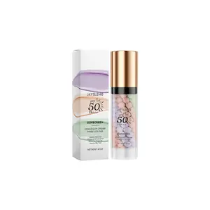 3 in 1 Primer for Face Before Makeup Sunscreen Isolation Cream SPF 50 One Step Color Corrector Face Primer Blurs Imperfections Oil Control Moisturizing Skin Tone Correcting Radiance Skin Hydrating Hydrate Cosmetic Moisture