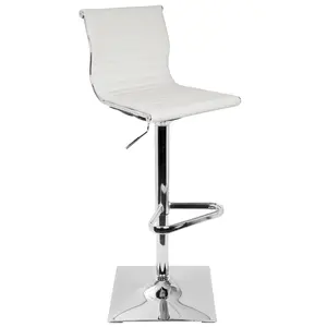 Dreamzon Masters Contemporary Adjustable Barstool with Swivel in White Faux Leather by LumiSource
