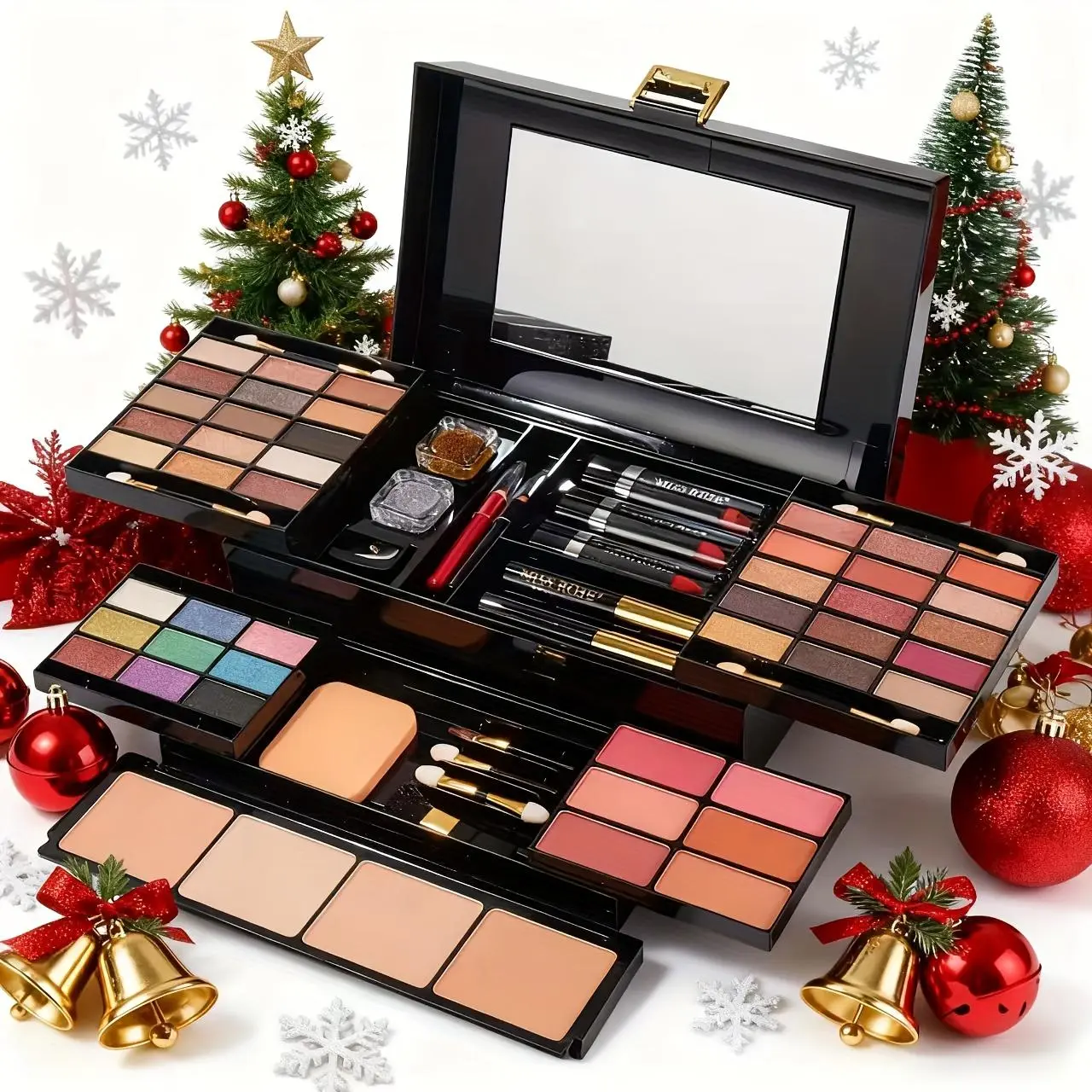 Professional Makeup Kit for Women Full Kit with Mirror 58 Colors All in One Make Up Gift Set for Girls Included Eyeshadow, Compact Powder, Blusher, Lipstick, Eyebrow Pencil, Glitter Gel, Eyeliner, Mascara (N) A Great Choice for a Halloween Gift!