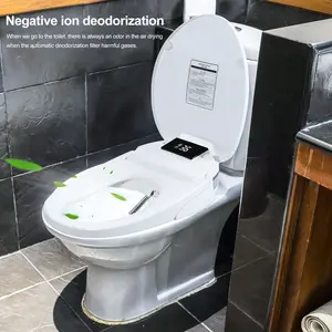 Electric Bidet Toilet Seat,with Instant Warm Water & Dryer, Self-Clean Nozzle, Automatic Flip Cover Bidet Attachment for Toilet, Elongated Heated Toilet Seat