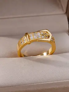 Elegant Rhinestone Decorated Adjustable Open Ring Perfect Gift For Her Elegant Design