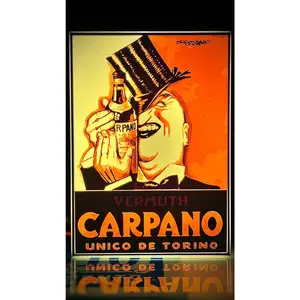Luminous Sign Vermouth Carpano Unico De Torino Vintage - Backlit Sign- Desk Lamp - Drink - Wall Decor - Bar Decor - Pub Sign - Poster