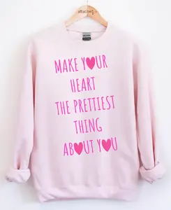 Pretty Heart Color On Color Graphic Top